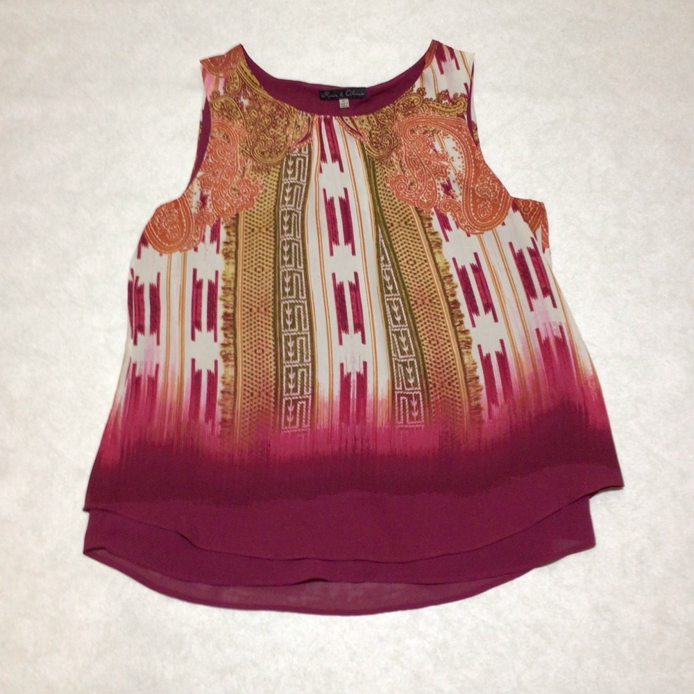Rose & Olive Sleeveless Blouse, Size X-Large